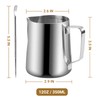 Milk Frothing Pitcher, 350ml/600ml (12oz/20oz) Milk Frother Cup Stainless Steel