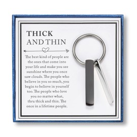 Best Friend Christmas Gifts for Women Man Friendship Keychain Gifts for Women Friends Thick And Thin Keychain Long Distance Friendship Gifts BFF Best Friend Jewelry Gift For Soul Sisters Bestie (BS)