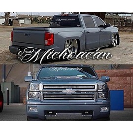 Michoacan MX Mexico Script Decal Sticker Vinyl Windshield Banner Calcamonia for Front or Back Car Truck or SUV Style #E (33" Length)