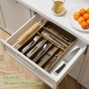 Kiasthome Acacia Wood Silverware Drawer Organizer, Kitchen Utensil Cutlery Drawer