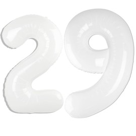 40 Inch White Number 29 Digital Balloon,Jumbo Mylar Foil Helium Balloon for 29 Balloons for Birthday Party,Wedding Anniversary Party Decorations