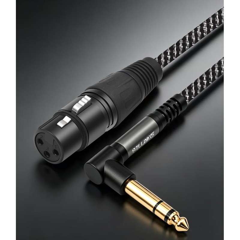SZLliyxs 2 Pack Right Angle 6.35mm TRS to XLR Female,3FT,