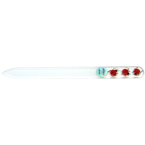 Brajek 82SYP101 Nail File, Glass Hand Painted 5.5 inches (14 cm), Czech Republic, Ladybug, Small