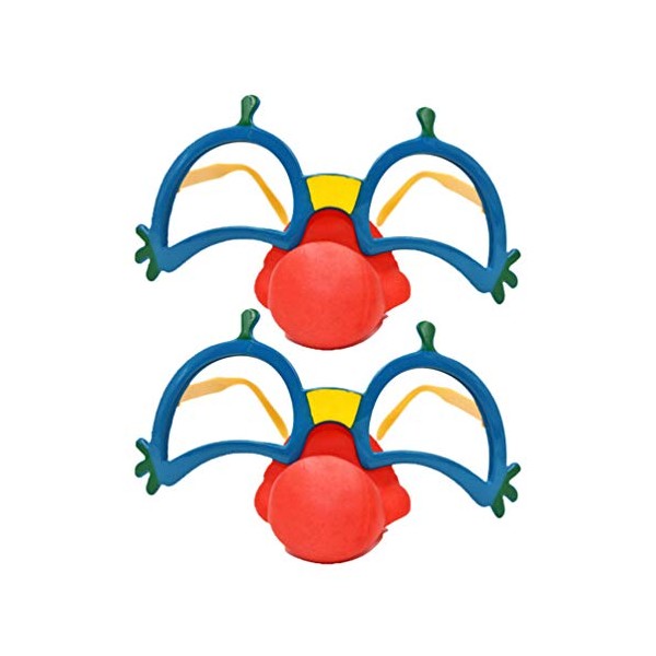 Holibanna 2pcs Circus Clown Glasses with Clown Nose Funny Joker