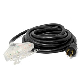 WEN PC2514 25 ft. 30-Amp 10-Gauge STW Fan-Style 10/4 Generator Extension Cord (converts L14-30R to Four 5-20R outlets)