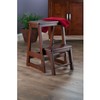 Winsome Beech Wood Double Step Stool, Antique Walnut (94022)