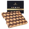 Homwoody 3D Handmade Walnut End Grain Wood Cutting Board -