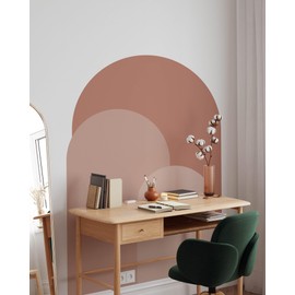 Coloritto Sweet Pink Modern Arch Wall Decal | Peel and Stick Arch Wall Sticker | Removable Self Adhesive Boho Mural | Headboard Sticker (48" W x 72" H)