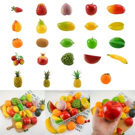 FGDTREE 6Pcs Artificial Fruit Photography Props for Party Decorations 25 Kind of Fruit Realistic Fruit Fruit, Small Pineapple a
