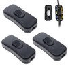 3-Pack Inline Lamp Cord Switches – Black Inline On/Off Toggle