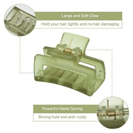 RECTYO GALLERY 6 PCS Hair Claw Clips, Small Hair Clips for Women Girls, Mini Square Claw Clips, Rectangle Tiny Hair Jaw Clips, Non-slip Banana Clips Barrettes for Thin/Medium Hair