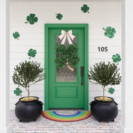 DAZONGE St. Patrick's Day Decorations, St Patricks Day Shamrock Wreath, Lucky Green St. Patrick's Day Door Swag for Fireplace Mantel Walls