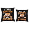 A Little Crispy Smore Marshmallow Camping Throw Pillow