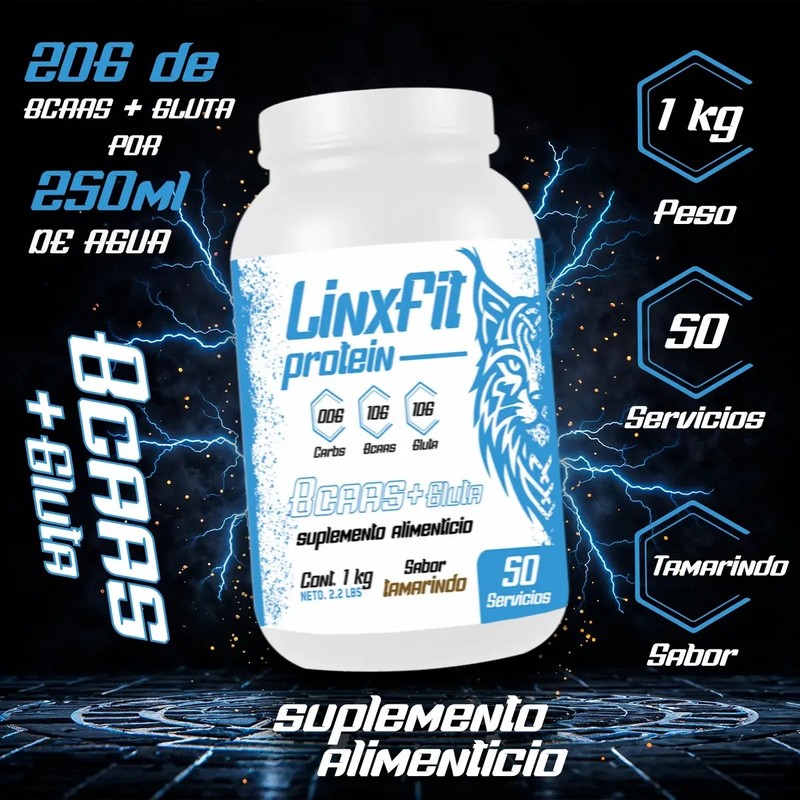 Bcaas Glutamina Linx Fit 1kg 50 Servicios Varios Sabores