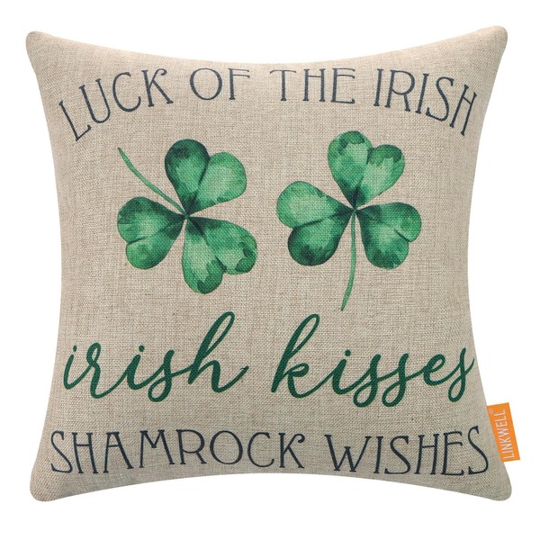 LINKWELL St Patrick's Day Pillow Cover 18x18, Luck of The