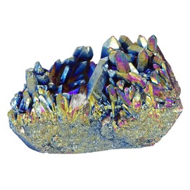 Harmonize Natural Titanium Coated Cluster Reiki Healing Crystal Specimen Energy