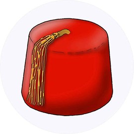 24 x 40mm Round 'Fez Hat' Stickers (SK00041858)