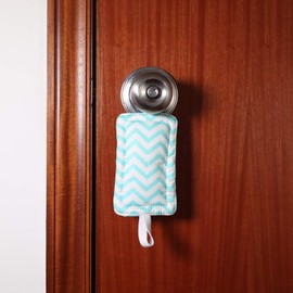 Door Silencer Door Jammer Door Closer Cushion Nursery Door Silencer Door Latch Cover 3 Pack for Noise Reducing Quiet Doors Baby Toddler Safety 3.25 x 5.5 Inch (Light Green Chevron)