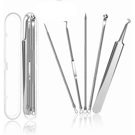 Blackhead Remover Comedone Squeezer Set, elloLife Blackhead Remover with Stainless Steel Box, Acne Whiteheads Blackhead Remover Kit for All Skin Types