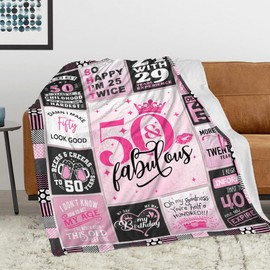 50th Birthday Gifts for Women, 50 Year Old Gifts for Women, Funny Gifts for Women Turning 50, 1974 Birthday Gifts Throw Blanket 60"X50", 50 Birthday Gift Ideas, Fifty Birthday Decorations for Woman