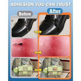 Jevvu Leather Glue, 35g Strong Permanent Adhesive, Clear Leather Repair Glue for Jackets, Purses, Furniture, Car Seat, Shoes, Handbags, Leathercraft