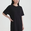 JAJU Smart Cotton Short-Sleeve Lounge Dress_Black