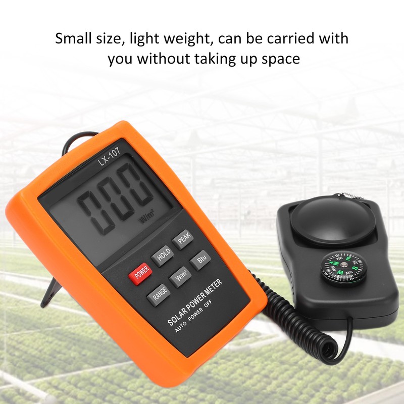 LX‑107 Portable Solar Radiometer Ultraviolet Power Meter with Peak Holding