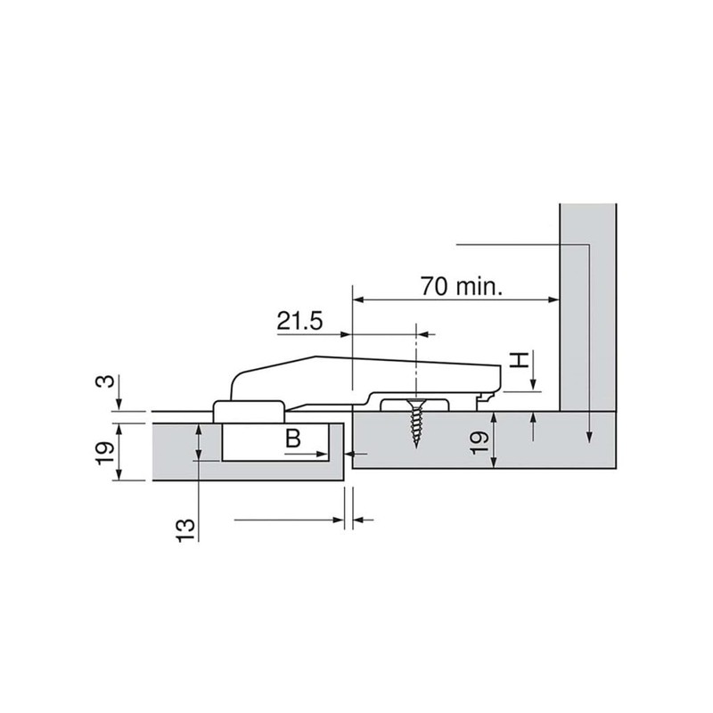 Blum Clip Top Blumotion 79B9590 Inset Blind Corner Hinges 95°