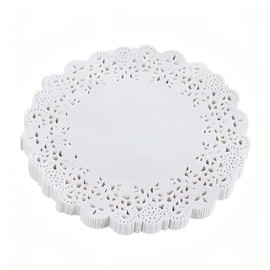 DOUSUI White Paper Doilies 100PCS,4.5 inch Round Lace Paper Doilies for Food,Cakes, Desserts.