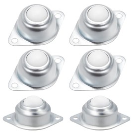 BLLREMIPSUR Pack of 6 Ball CastorsFurniture Ball Castors Furniture Castors Swivel Castors Flat Ball Roller Bearing Furniture CastorsFurniture Luggage & Conveyor Belts Mounted Roller Bearing, Silver