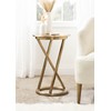 Kate and Laurel Aja Round Metal Side Table with Geometric