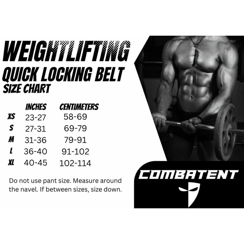 Combatent Quick Locking Weight Lifting Belt Men and Women -