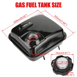 GREHUA Upgrade Gas Fuel Tank & Fuel Level Gauge Compatible with Predator 212cc 196cc GX160 GX200 Engine Coleman CT200U CT200U-EX BT200X KT196 Baja Warrior MB165 MB200 Massimo Mini Bike Go Kart Parts