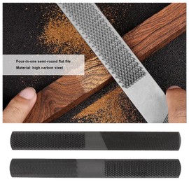 The Lord of the Tools Pack of 2 200 mm Multifunction 4-in-1 File Woodworking Files Made of High Carbon Steel 4-Way Carpentry Carving Rasp File for Wood Soft Metal and Plastic