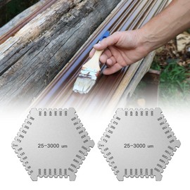 Zeizafa Paint Thickness Gauges 25-3000um Stainless Steel Hexagon Wet Film Comb for Paint Coating Measurement Thickness Gauges