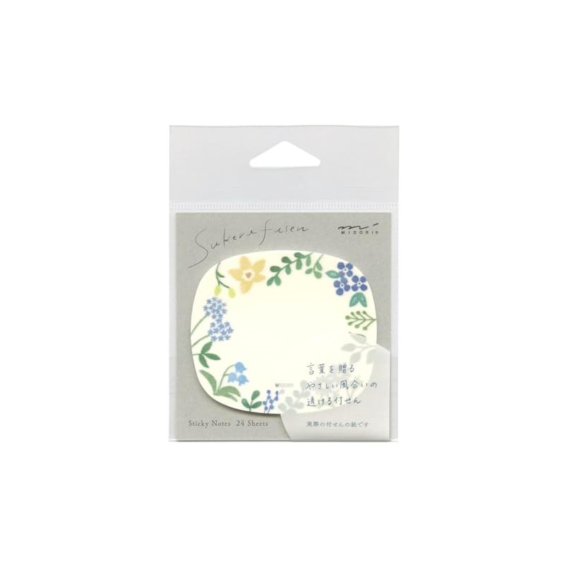 Tsukesen Paper Transparent Flower Pattern 19080006 Stylish Elegant Message