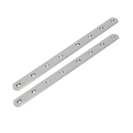 TOP-VIGOR 2Pcs Flat Fixing Mending Plates, Stainless Steel Flat Straight Brace Brackets Mending Repair for Wood Connector 295mmx25mmx4mm