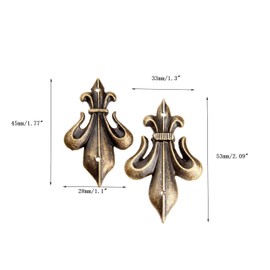 dophee 12 Pack Vintage Feet Leg Corner Protectors, Metal Embellishments Box Guard Edge Cover, Antique Bronze Decorative Furniture Brackets with Nails for Cabinet Wooden Case Table Desk, 1.77"x1.1"