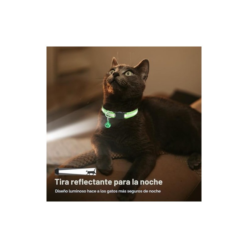 NCONCO 12 Collares para Gato Reflectantes con Campana
