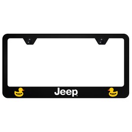 Au-TOMOTIVE GOLD Jeep Duck Black Unbreakable Polycarbonate License Plate Frame