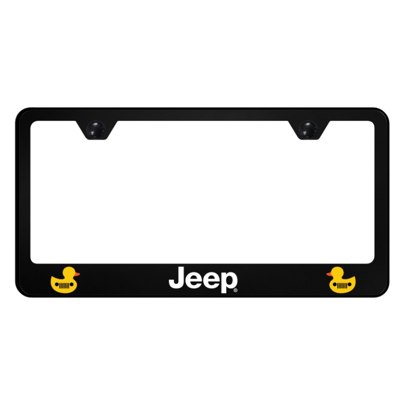 Au-TOMOTIVE GOLD Jeep Duck Black Unbreakable Polycarbonate License Plate Frame