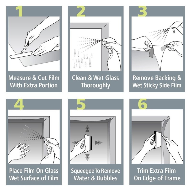 Clear Security and Safety Window Film Shatterproof Adhesive UV Blocking