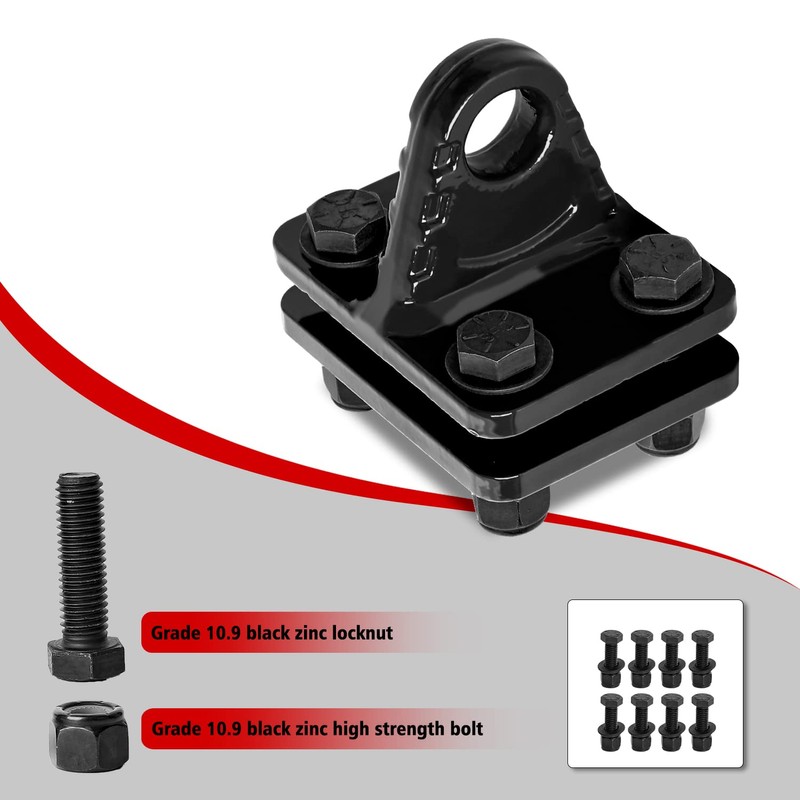 DING.PAI 2 Pack Shackles Mount, D-Ring Shackle Bracket with Backer