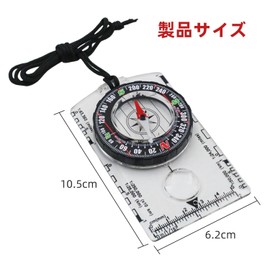 KKLM Compass Compass Baseplate Compass with Luminous Function, Compass with Base Plate & Loupe Standard Equipment, Strap & Map Scale Included, Perfect for Climbing Hiking Navigation, Lightweight and