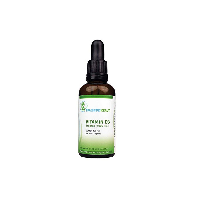 Vitamin D3 Tropfen (50 ml) [MCT-Öl, Cholecalciferol, 1750 Tropfen, 100%