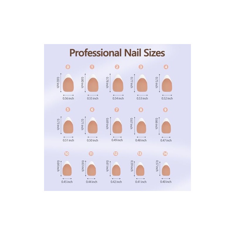 Misssix X-BASIC TIPS Uñas postizas francesas, 150 unidades, uñas de