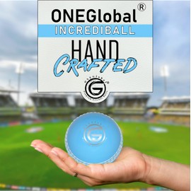 ONEGlobal Incrediball Soft Practice Cricket Ball | Outdoor & Indoor Rubber Cricket Ball With Core & Stitched Seam | For Practice, Honing Skills & Family Fun (3-Blue)