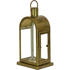 HGTV Home Collection Arched Candle Lantern, Christmas Themed Home Decor, Small, Antique Bronze, 16 in