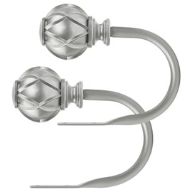 KAMANINA - Retenedores decorativos para cortinas, acabados de textura neta, plata envejecida (1 par/2 paquetes), pequeño
