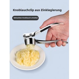 Knoblauchpresse - Ergonomischer Knoblauchzerkleinerer und Ingwer-Mühle - Rostfreie Knoblauchpresse für verbesserte Pastengewinnung